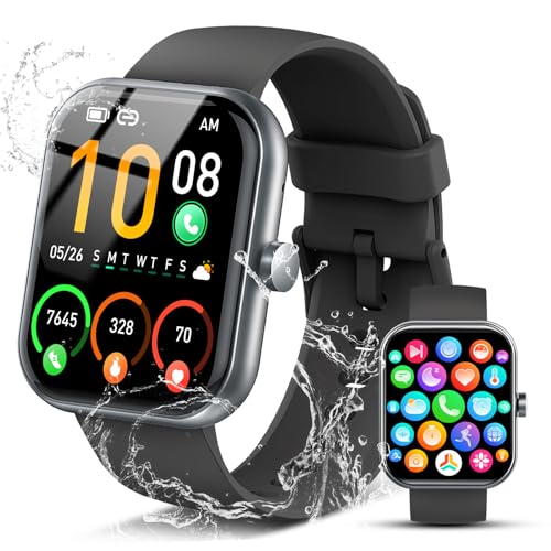 2025 Smart Watch for Men Women, 1.96' HD Fitness Tracker Running Watch (Answer/Make Call), IP68 Waterproof,Pedometer, Step/Sleep/Heart Rate Monitor,110+ Sport Mode Smartwatch for iOS Android Phone