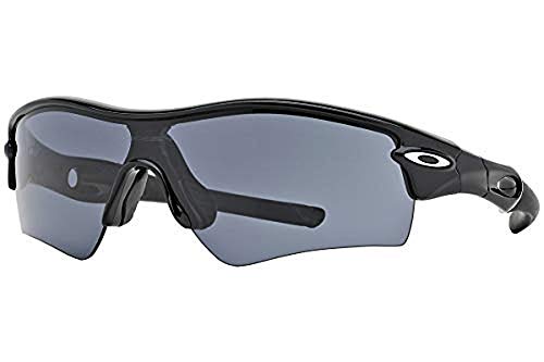 Oakley Men's Oo9051 Radar Path Rectangular Sunglasses, Jet Black/Grey, 33 mm