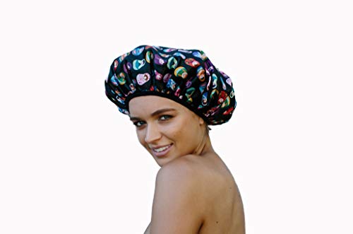Dilly's Collection Shower Cap - Triple Layer Protections - Saves The Blow Out - Hair Shower Cap - Babushka Design For Women/Teen