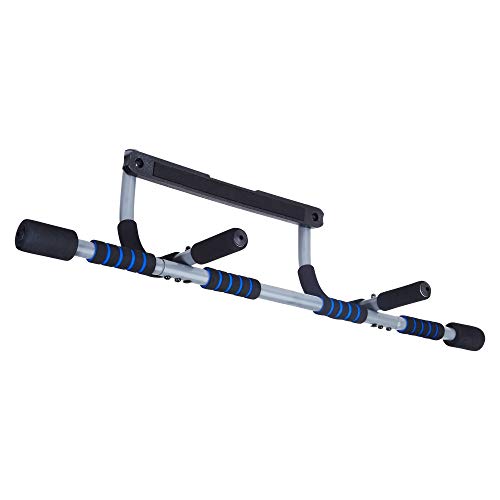 Pure Fitness Multi-Purpose Doorway Pull-Up Bar,blue/black