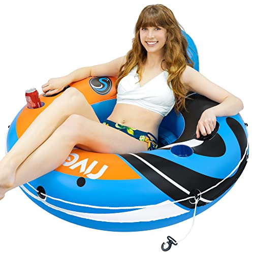 2025 New & Upgraded Sunlite Sports Heavy Duty River Tube Inflatable, Premium Water Float to Lounge Above Lake and River, Outdoor Water Raft Sport Fun, Recreational Use