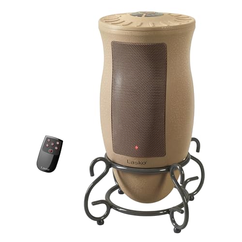 Lasko Oscillating Designer Ceramic Tower Space Heater for Home with Adjustable Thermostat, Timer and Remote Control, 16 Inches, 1500W, 6435