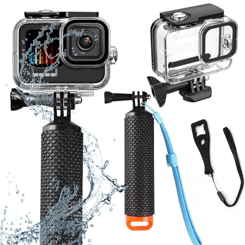 BO&DQQ Compatible for Go Pro Hero 13 12 11 10 9 Black Waterproof Housing Case 60M/196FT Protective Underwater Diving Case Shell with Cameras Handle Mount Accessories Kit