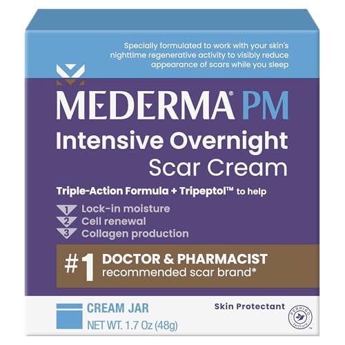 Mederma PM Intensive Overnight Scar Cream - Advanced Scar Treatment with Tripeptol, Works While You Sleep, 1.7 Oz (48g)