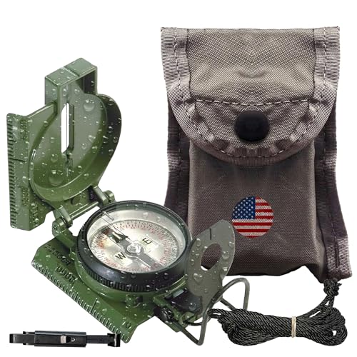 Cammenga Compass Military Grade Phosphorescent - Lensatic Compass Shock, Sand, and Waterproof, Tactical, Navigation - Made in The USA