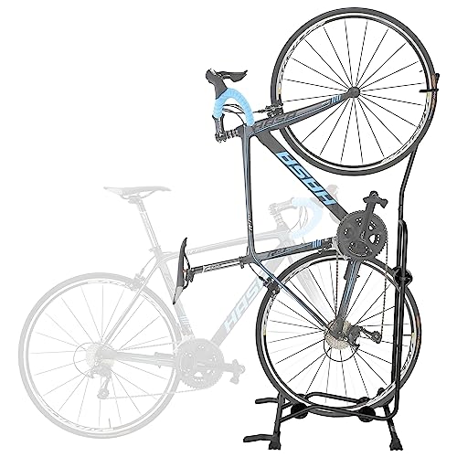 CyclingDeal Upright Bike Stand Floor - Vertical & Horizontal Bicycle Stand Bicycle Storage - Safe & Secure Bike Storage Rack - for Wheels Sizes up to 29' - Bike Rack Garage Bicycle Rack - Classic