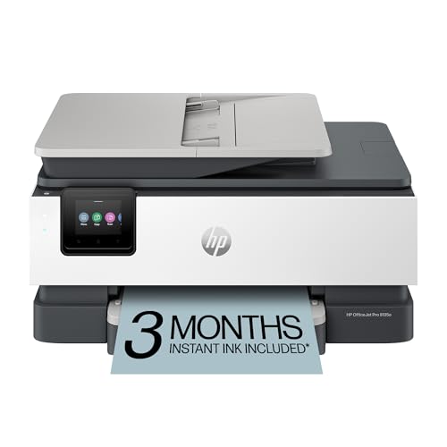 HP OfficeJet Pro 8135e Wireless All-in-One Color Inkjet Printer, Print, scan, copy, fax, ADF, Duplex printing Best-for-home office, 3 month Instant Ink trial included, AI-enabled (40Q35A)