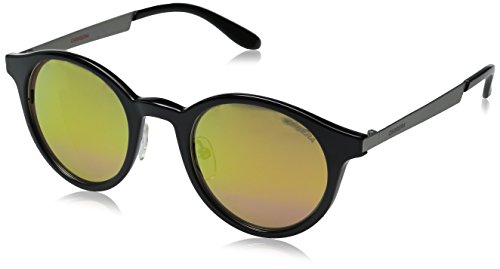 Carrera Sunglasses (Safilo Group) CA5022/S Round Sunglasses, Ruthenium Black,Blue & Yellow Turquoise, 49 mm