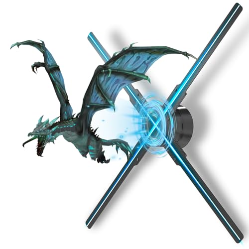 3D Hologram Fan, 52cm 3D Hologram Projector HD LED Holographic Christmas Tree Advertising Display with Remote Bluetooth WiFi,1500 Video Library for Business,Bar,Halloween Missyou 20.5 Inch