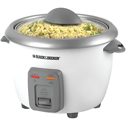 BLACK+DECKER RC3406 3-Cup Uncooked/6-Cup Cooked Rice Cooker, White