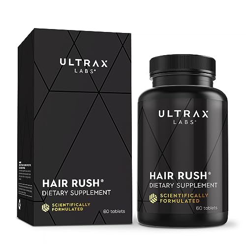 Ultrax Labs Hair Rush | Maxx Hair Growth & Anti Hair Loss Nutrient Solubilized Keratin Vitamin Supplement, 60 Tablets.