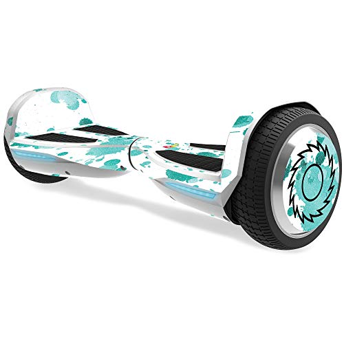 MightySkins Glossy Glitter Skin for Razor Hovertrax 1.5 Hover Board - Teal Splatter | Protective, Durable High-Gloss Glitter Finish | Easy to Apply, Remove, and Change Styles | Made in The USA