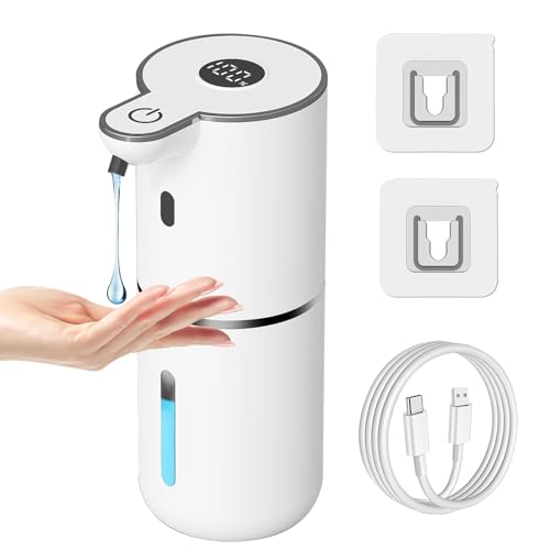 Automatic Liquid Soap Dispenser Touchless, USB Rechargeable Smart Hand Soap Dispenser, 6-Level Adjustable, 12.8oz/380mL Wall Mounted for Bathroom Kitchen Dish Soap