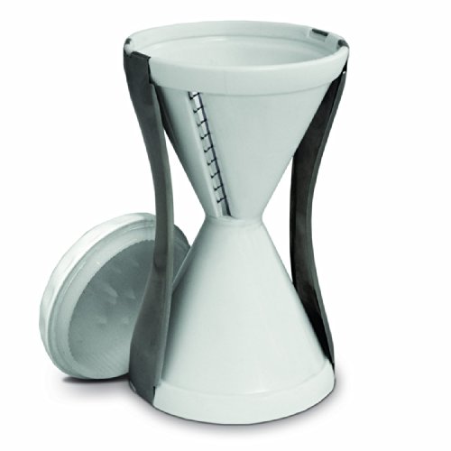 Veggetti Veggie Slicer, Dual Stainless Steel Blade Vegetable Cutter for Thick or Thin Noodle, Works with Zucchini, Squash, Cucumbers, Carrots, and more, 2.76'L x 2.76'W x 6.32'H, White