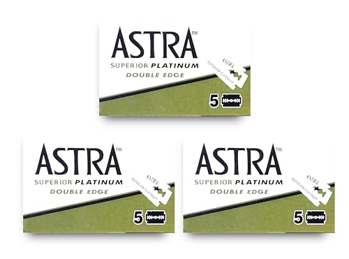 Astra Superior Premium Platinum Double Edge Safety Razor Blades, 5 Count (Pack of 3)