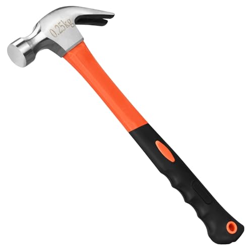 8oz Straight Rip Fiberglass General Purpose Claw Hammer, with Smooth Face & Non-slip Grip