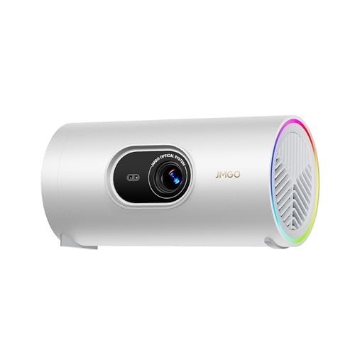 JMGO PicoPlay 1080P Smart Portable Projector, Google TV, 400ISO Lumens, 8W Dolby Digital, 3D-Active, HDR10, Mini Projector with WiFi & Bluetooth for Home, Outdoor, Include Optical Filter