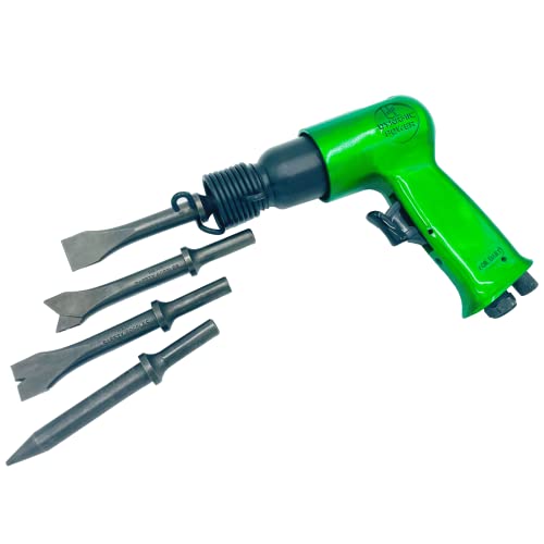 DYNAMIC POWER Short Barrel Air Hammer Kit with 4-Chisels, Alloyed steel barrel and heat-treated piston, 4500 bpm D319115-SA