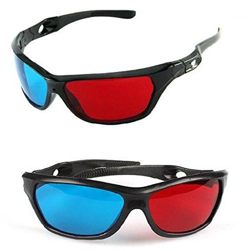 La Tartelette Red/Cyan Anaglyph Simple Style 3D Glasses 3D Movie Game-Extra Upgrade Style (2 Pairs)