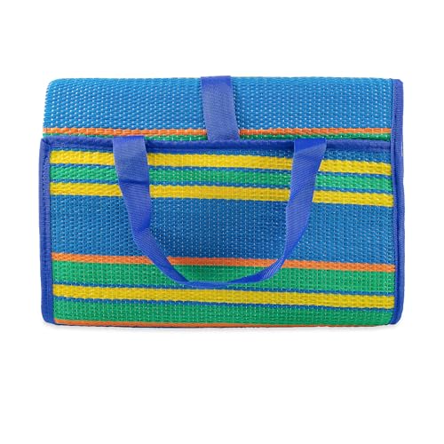 Camco Handy Mat with Strap - Perfect for Picnics, Beaches, RV and Outings - Blue/Green - 60' x 78' (42806)