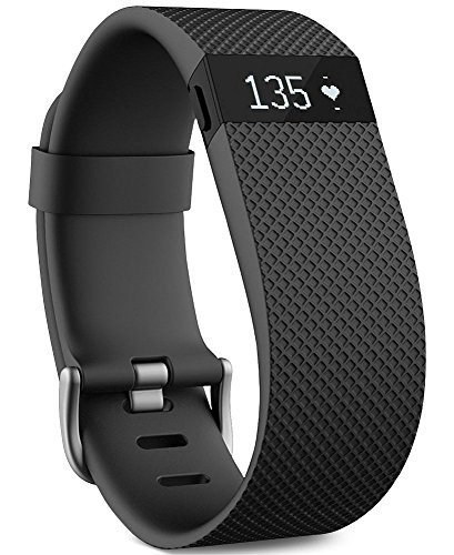 Fitbit Charge HR Wireless Activity Wristband (Black, Large)