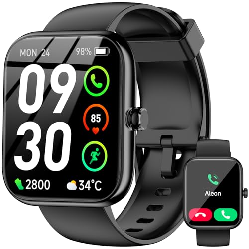 Smart Watch with Alexa Built-in, 1.83' HD Touchscreen Fitness Tracker, Bluetooth Notifications/Calls, IP68 Waterproof, 120+ Sport Modes, 24/7 Heart Rate & Sleep Monitor for iPhone Android iOS (Black)