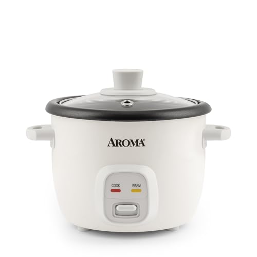 Aroma Housewares 4-Cups (Cooked) / 1Qt. Rice & Grain Cooker (ARC-302NG), White