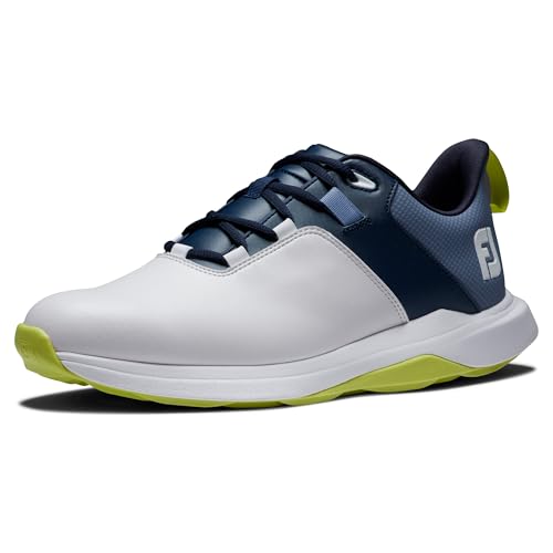 FootJoy Men's Prolite Previous Season Style Golf Shoe, White/Navy/Lime, 10.5