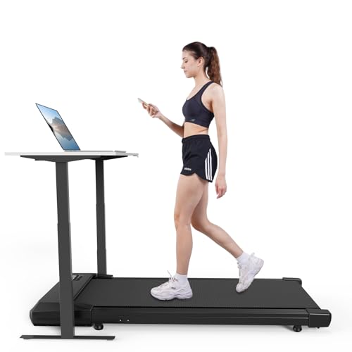Walking Pad for Home Office, No-Assembly Treadmills with APP and Remote Control, LED Display, 2.5 HP Quiet Walking Jogging Machine, 250 lbs Capacity