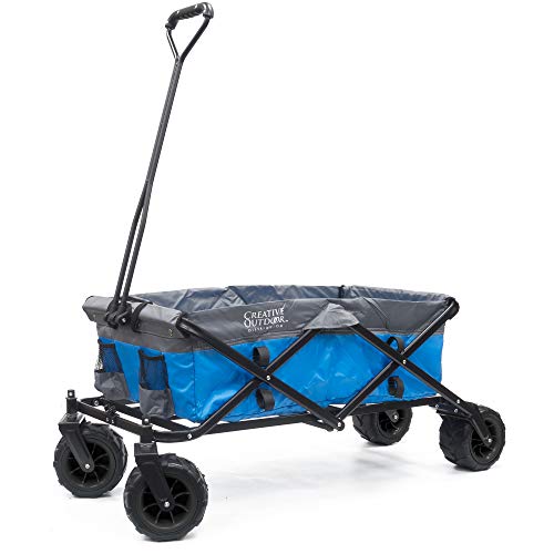 Creative Outdoor Push Pull Hauler Wagon for Kids, 200lbs Weight Capacity, All-Terrain Collapsible and Portable Folding Cart, Beach, Park, Garden, Camping & Tailgate