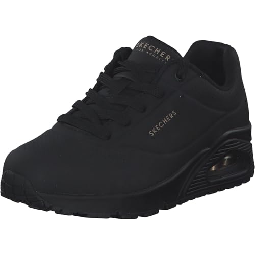 Skechers Women's Uno-Stand on Air Sneaker, Black/Black, 9