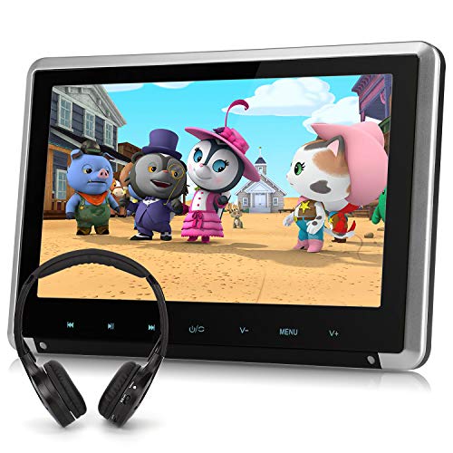 10.1' Car DVD Player with Free Wireless Headphone Support HDMI Input, Sync Screen, AV in & Out, Last Memory, USB SD - NAVISKAUTO