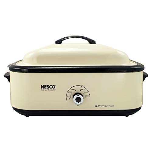 Nesco 4818-14 Classic Roaster Oven, 18-Quart, Porcelain Cookwell, Ivory