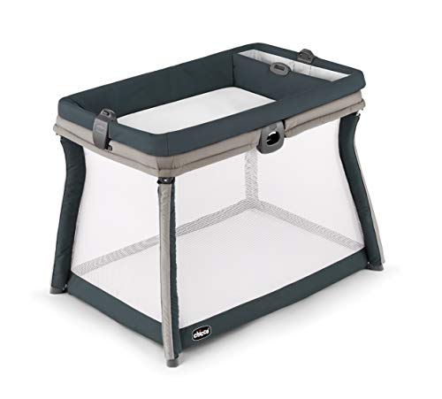 Chicco FastAsleep Full-Size Travel Playard - Nordic, Beige/Blue