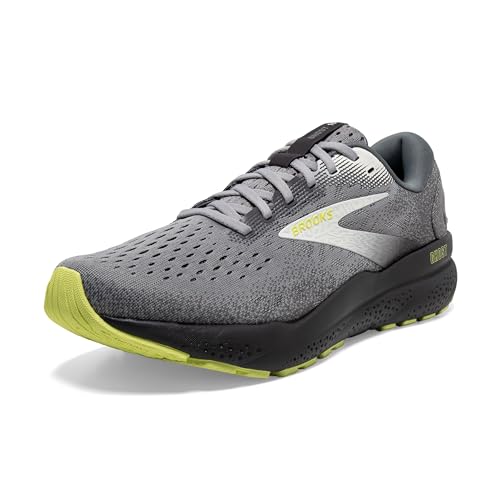 Brooks Men’s Ghost 16 Neutral Running Shoe - Primer/Grey/Lime - 11 Wide