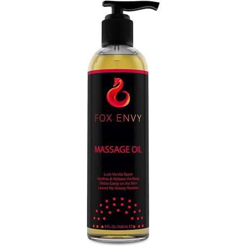 Body Massage Oil: Massage Oil for Massage Therapy, Premium Massaging Oil-Lush Vanilla Scent with Jojoba & Coconut, Therapeutic Oil 1Bottle, 8 fl oz