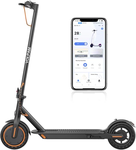 Electric Scooter for Adults, Max Speed 19 MPH, Up to 12 Miles Range, 350W Motor Adult E-Scooter, 8.5' Solid Tire, Foldable Scooter with Dual Braking, Smart APP, Light Control for Campus, Commuter