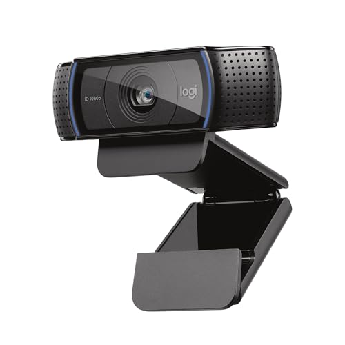 Logitech C920x HD Pro Webcam, Full HD 1080p/30fps Video, Clear Audio, HD Light Correction, PC Camera Webcam, Works with Skype, Zoom, Facetime, PC, Laptop, Mac, Tablet - Black