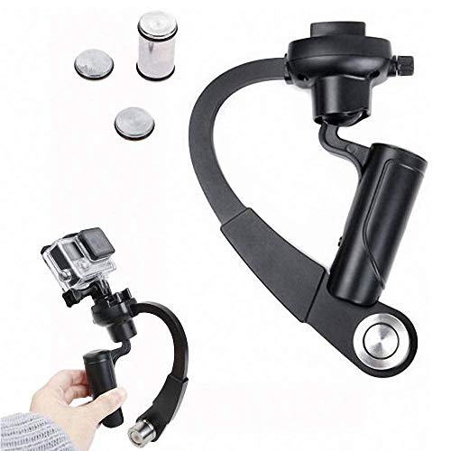 Mekingstudio 3-Axis Inertia Mini Handheld Video Stabilizer Gimbal Stabilizer Support Gyro Stabilizer with Curve Grip for GoPro Hero 6 5 4 3 Session SJCAM SJ4000 Yi 4K Action Camera Camcorder