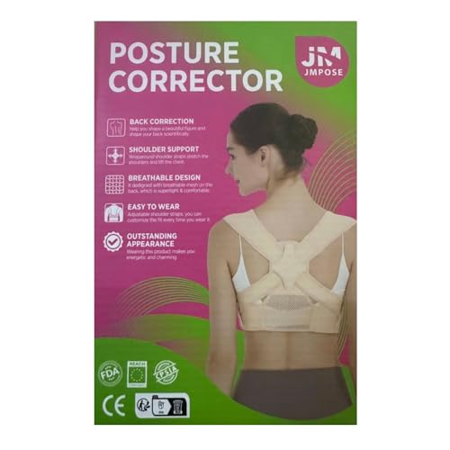 JMPOSE Posture Corrector for Women and Men: Adjustable Back Brace for Upper Back Pain Relief - Shoulder Straightener Support