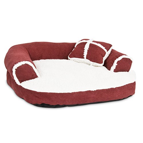 Petmate Aspen Pet Sofa Bed with Pillow for Comfort and Support - One Size - Assorted Colors 20 by 16-Inch