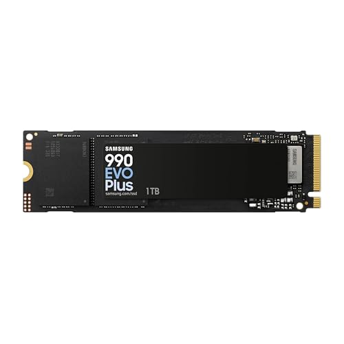 Samsung 990 EVO Plus SSD 1TB, PCIe Gen 4x4, Gen 5x2 M.2 2280, Speeds Up-to 7,250 MB/s, Upgrade Storage for PC/Laptops, HMB Technology and Intelligent Turbowrite 2.0, (MZ-V9S1T0B/AM)