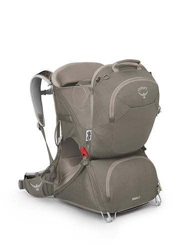 Osprey Poco LT Lightweight Child Carrier Backpack - Compact, Travel-Ready with Sunshade and Adjustable Fit - Lightweight, Comfortable Hiking for Toddlers, Tan Concrete