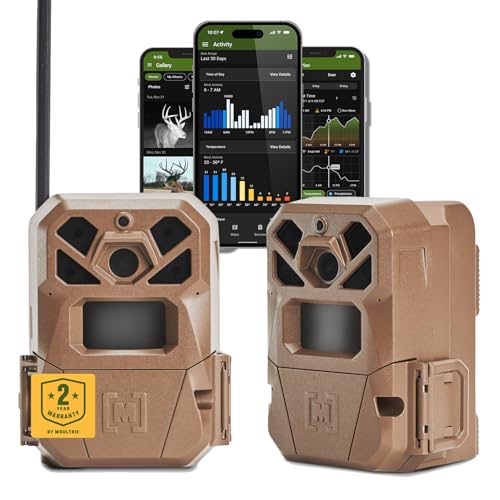 Moultrie Edge 2 Cellular Trail Camera - Auto Connect Nationwide 4G LTE - On Demand 36MP Photo - 1080P Video with HD Audio - 100 Ft Detection Range - Low Glow Flash