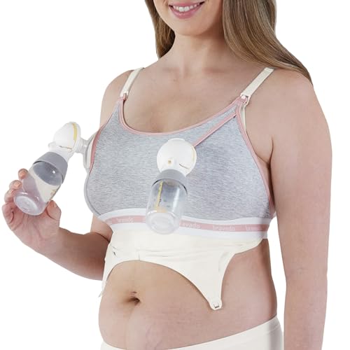 Bravado Designs Women’s Pumping Bra Hands Free | Clip and Pump | Pumping Accessory | Dove Heather | M