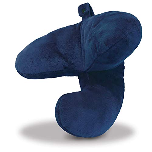 J-Pillow Travel Pillow - Chin Supporting Travel Pillows for Sleeping Airplane - Flight Pillow Supports Your Head, Neck & Chin (Blue)