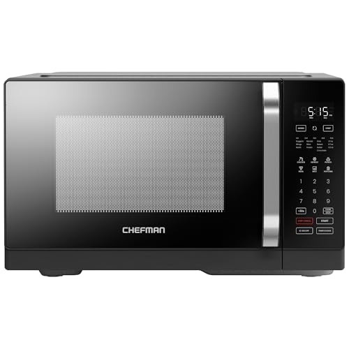 Chefman MicroCrisp Countertop Microwave Oven and Convection Oven, with Integrated Crisper, Guided Touchscreen Interface, 10 Power Levels, Mute Function, and Eco Mode, 1800W and 0.8 Cu. Ft. - Black
