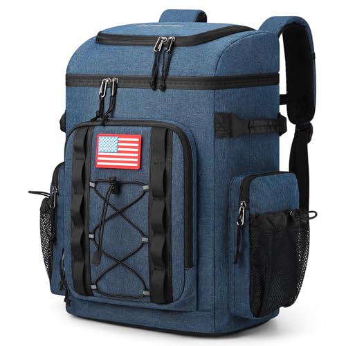 Maelstrom Backpack Cooler,Soft Lightweight Leakproof Cooler Backpack,35 Can Insulated Cooler Bag,Keeps 35 Cans Hot/Cold for Up to 16 Hours,Waterproof Lunch Backpack for Men Women-Blue