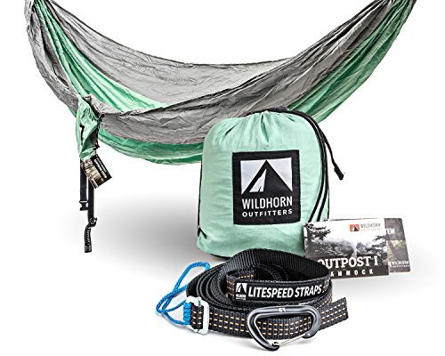 Wildhorn Outpost Double/Single Portable Camping Hammock with Cinch Buckle Tree Straps