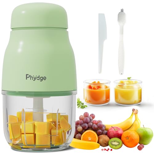 Phydge Baby Food Maker, Green Baby Food Blender, 10oz Baby Food Puree Maker, Food Processor for Baby Foods Fruit Vegetable Meat, 10-Second Quick Soft Food Prep for Baby